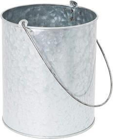 img 1 attached to Home Decor Galvanized Metal Buckets with Handles - Available in 2 Sizes (2 Pack)