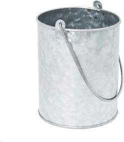 img 2 attached to Home Decor Galvanized Metal Buckets with Handles - Available in 2 Sizes (2 Pack)