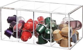 img 4 attached to ☕️ Organize Your Tea Bags with our Deluxe Clear Acrylic 4 Compartment Hinge Lid Capsule Holder/Tea Bag Storage Box