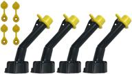 🔼 4-pack of mr. yellow cap super spouts gas can spout replacements for blitz old style nozzles, including caps and vents logo