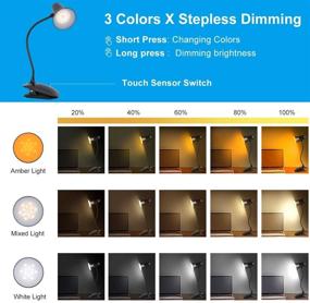 img 3 attached to Clip-on Rechargeable Book Reading Light with 24LED Amber Lights - Stepless Dimming, Eye-Caring Lamp for Kids, Bookworms