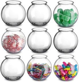 img 4 attached to 🐠 16 Oz Fish Bowl Vase - Unbreakable BPA-Free Plastic Ivy Bowls, 4 Inch - Ideal for Candy, Carnival Games, Prizes, Centerpieces & Party Decorations - Pack of 12