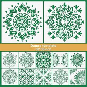 img 1 attached to Set of 12 Large Reusable Mandala Stencils - Design Templates for Wood Painting, Scrapbooking, Wall Art, Furniture, Canvas, Paper, Fabric, and Decoration - 12 Inch Size