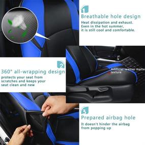 img 1 attached to Auto Seat Covers for Toyota CHR 2017-2021 in Blue - Full Set 🚗 of 4 Saddle Covers, 4 Back Covers, and 5 Headrest Covers by BeHave Autos CHR