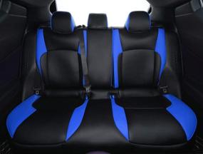 img 3 attached to Auto Seat Covers for Toyota CHR 2017-2021 in Blue - Full Set 🚗 of 4 Saddle Covers, 4 Back Covers, and 5 Headrest Covers by BeHave Autos CHR