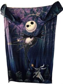 img 3 attached to 🎃 Cozy Up with Disney's Nightmare Before Christmas Comfy Blanket with Sleeves featuring Jack Skellington & Zero – Perfect for Unisex Adults!