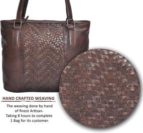 img 2 attached to 👜 Стильная кожаная сумка-тоут для женщин: сумка на молнии для путешествий, работы и плеча.
