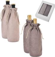 4-pcs personalized holiday wine gift bags with drawstring and tags 🍷 – ideal for christmas gifts, weddings, birthdays, graduations, housewarmings and reusable wine decorations logo