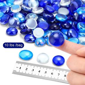 img 2 attached to 💎 10 LB Flat Glass Marbles: Stunning Decorative Stone Beads for Vases, Fish Tanks, and Floral Display - Sea Blue, Cobalt Blue, Transparent