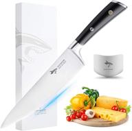 🔪 mad shark 8 inch chef knife: german military grade composite steel for ultra-sharp quality kitchen chopping - vegetable and meat cutting - cooking chief knife - high carbon stainless логотип