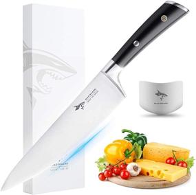 img 4 attached to 🔪 MAD SHARK 8 Inch Chef Knife: German Military Grade Composite Steel for ULTRA-SHARP Quality Kitchen Chopping - Vegetable and Meat Cutting - Cooking Chief Knife - High Carbon Stainless