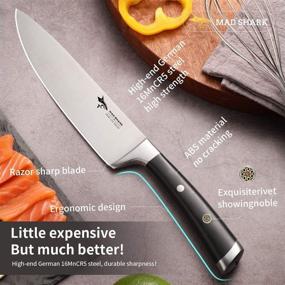 img 3 attached to 🔪 MAD SHARK 8 Inch Chef Knife: German Military Grade Composite Steel for ULTRA-SHARP Quality Kitchen Chopping - Vegetable and Meat Cutting - Cooking Chief Knife - High Carbon Stainless