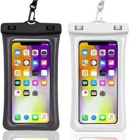 img 4 attached to 📱✅ 2-Pack Universal Waterproof Phone Case - Fits iPhone 11 Pro Max XS Max XR X 8 7 6S Plus Samsung Galaxy s10/s9 Google Pixel 2 HTC Up to 7.0&#34;, IPX8 Cellphone Dry Bag (Black &amp; White)