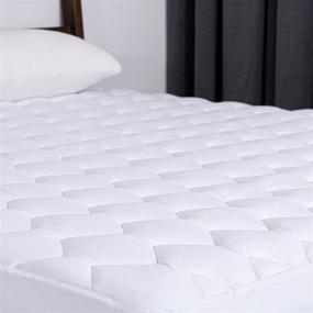 img 4 attached to 💤 Molblly Queen Mattress Topper Pad with Quilted Foam, Fitted Mattress Cover, Breathable & Noiseless, Fluffy Soft Mattress Protector, Deep Pocket up to 18’’ Depth (60"x 80")