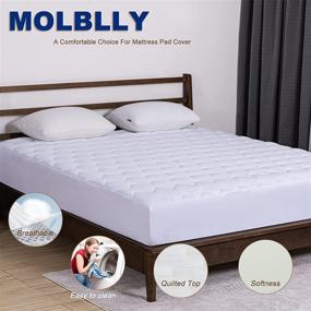 img 3 attached to 💤 Molblly Queen Mattress Topper Pad with Quilted Foam, Fitted Mattress Cover, Breathable & Noiseless, Fluffy Soft Mattress Protector, Deep Pocket up to 18’’ Depth (60"x 80")