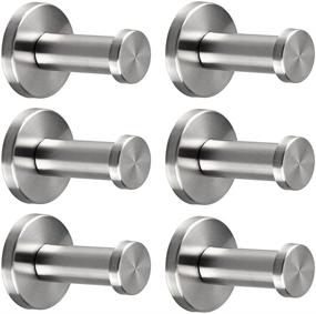 img 4 attached to 🔧 Sumnacon 6 Pcs Stainless Steel Towel Hook Set - Wall Mounted Heavy Duty Hangers for Bedroom, Bathroom, Living Room, Office