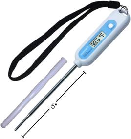 img 1 attached to 🌡️ SHARPTEMP-V: Rapid & Reliable Temperature Readings in 8-10 Seconds. Audible Alert Feature. All-Friendly 5-Inch Stainless-Steel Probe with Rounded Tip.