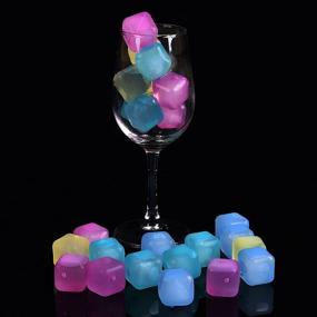 img 2 attached to 🧊 Pack of 60 Reusable Plastic Square Ice Cubes that Change Colors on Contact with Water