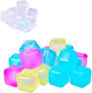 🧊 pack of 60 reusable plastic square ice cubes that change colors on contact with water logo