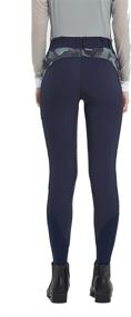 img 3 attached to 👖 Premium HR Farm Riding Breeches: Ladies Silicone Knee Patch Schooling Tights with Convenient Side Pockets