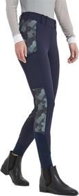 img 2 attached to 👖 Premium HR Farm Riding Breeches: Ladies Silicone Knee Patch Schooling Tights with Convenient Side Pockets