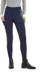 img 1 attached to 👖 Premium HR Farm Riding Breeches: Ladies Silicone Knee Patch Schooling Tights with Convenient Side Pockets