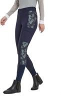 👖 premium hr farm riding breeches: ladies silicone knee patch schooling tights with convenient side pockets логотип