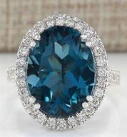 💍 lzz fashion lady london blue topaz gemstone ring with cubic zirconia in 925 sterling silver, oval cut single stone ring for bridal jewelry, available in size 6-10 (us code 7) logo