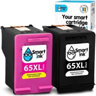 🖨️ high-quality smart ink remanufactured hp 65 xl 65xl combo pack (black & tri-color) for hp envy/deskjet printers - perfect replacement for hp 5055, 3755, and more! logo