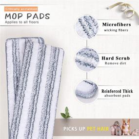 img 2 attached to 🧽 Oshang Replacement Mop Pads: Microfiber Cleaning Pads for Oshang Squeeze Flat Mop - Set of 2 White