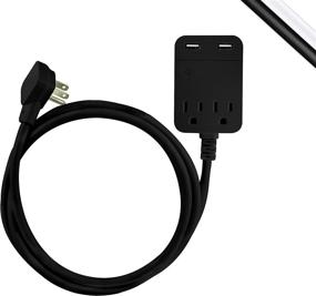 img 4 attached to 💡 GE Black Pro Charging Surge Protector – 2 Outlets, 2 USB Ports, 8 Ft Power Cord, Wall-Mountable, 250 Joules