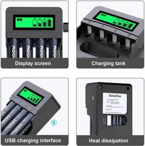 img 1 attached to Deleepow Battery Charger Rechargeable Batteries