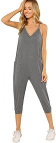 img 4 attached to 👗 DIDK Spaghetti Strap Jumpsuit for Women: Trendy Women's Clothing featuring Jumpsuits, Rompers & Overalls