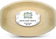 🌿 chic leaf palm leaf platter: strong disposable bamboo plates for charcuterie, cheese boards, and fruit - 10 pack logo