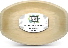 img 4 attached to 🌿 Chic Leaf Palm Leaf Platter: Strong Disposable Bamboo Plates for Charcuterie, Cheese Boards, and Fruit - 10 Pack