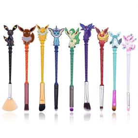 img 4 attached to 🎁 Pokemon Anime Series Makeup Brush Set: 9pcs Magic Wand Brushes with Premium Synthetic Fiber and Metal Handle for Flawless Makeup Application - Ideal Gift for Sisters