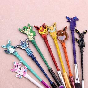 img 1 attached to 🎁 Pokemon Anime Series Makeup Brush Set: 9pcs Magic Wand Brushes with Premium Synthetic Fiber and Metal Handle for Flawless Makeup Application - Ideal Gift for Sisters