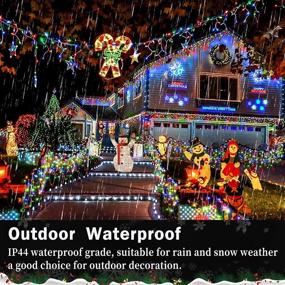 img 1 attached to 🎄 Stunning 320 LED Color Changing Christmas Lights - 33ft Outdoor Curtain Fairy String Light for Holiday Décor: Warm White to Multicolor, 9 Modes, 64 Drops