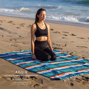 img 3 attached to 🧘 Premium Mexican Blanket: Authentic Handwoven Falsa Blanket &amp; Yoga Blanket, Crafted by Traditional Mexican Artisans - Ideal for Camping, Beach, Picnics &amp; Car Use