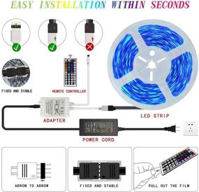 img 1 attached to 💡 55ft/16M RGB LED Light Strip with 480 LEDs, Remote Control & Power Adapter – Indoor/Outdoor Use