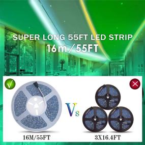 img 2 attached to 💡 55ft/16M RGB LED Light Strip with 480 LEDs, Remote Control & Power Adapter – Indoor/Outdoor Use