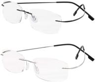 👓 premium viseng rimless reading glasses set - ultra lightweight metal readers for men and women with +2.5 magnification logo