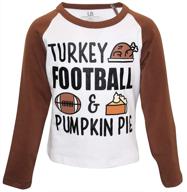 🦃 turkey football and pumpkin pie raglan shirt for baby boys - unique logo