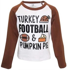 img 4 attached to 🦃 Turkey Football and Pumpkin Pie Raglan Shirt for Baby Boys - Unique