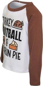 img 3 attached to 🦃 Turkey Football and Pumpkin Pie Raglan Shirt for Baby Boys - Unique