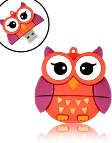 img 1 attached to 🦉 QICAIHU Флеш-накопитель в форме совы ёмкостью 16 ГБ с USB 2.0 и большими глазами - милый USB-накопитель для хранения данных - подарок в виде мультяшного накопителя данных