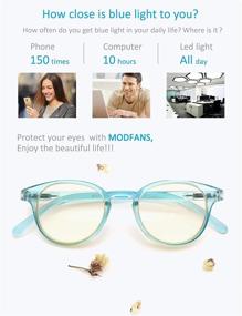 img 3 attached to 👓 MODFANS Women's Blue Light Shield Computer Reading Glasses: Anti Blue Light UV Protection with Classic Round Frame and Low Color Lens