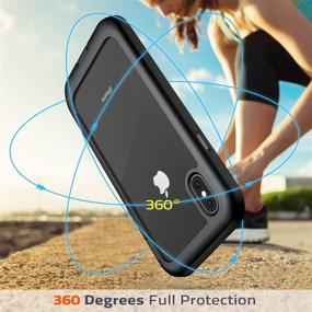 img 1 attached to 📱 Eonfine Full Body Protection iPhone X/Xs Case with Built-in Screen Protector, Heavy Duty Shockproof Rugged Cover Skin - Black/Clear, 5.8inch