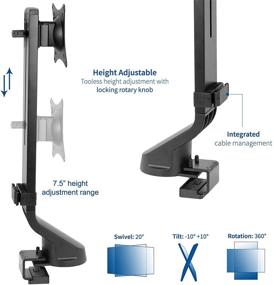 img 2 attached to 🖥️ VIVO Sit-Stand Workstation Single Monitor Mount, Desk Converter, Adjustable Monitor Arm - Fits 1 Screen up to 32 inches (STAND-V001U)