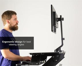 img 1 attached to 🖥️ VIVO Sit-Stand Workstation Single Monitor Mount, Desk Converter, Adjustable Monitor Arm - Fits 1 Screen up to 32 inches (STAND-V001U)